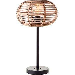 Brilliant Woodball - Tafellamp - E27 - max 1x40W - Zwart/Rotan