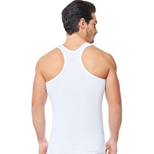 2 pack - Heren Onderhemd - %100 Katoen - Halterhemd - Tanktop - Maat S - Wit
