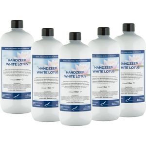 Handzeep White Lotus 1 liter - set van 5 stuks - Voordeelverpakking