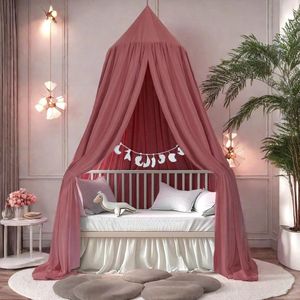 Candala Baldakijn kinderkamer baby bedhemel enorme bedhemel kinderen hemelbed gordijnen prinses luifel voor spel lezen slaapkamer kleedkamer (bonenpasta rood)