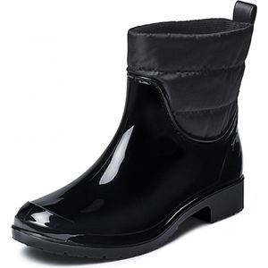 Gevavi boots - Liss Gevoerde PVC Regenlaarzen voor Dames - Waterdichte Laars - Zwart - Maat 41
