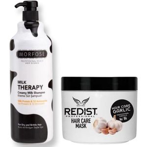 Redist Knoflook Shampoo + Haarmasker - Versterkt Haar & Stimuleert Groei - 1000ml + 500ml