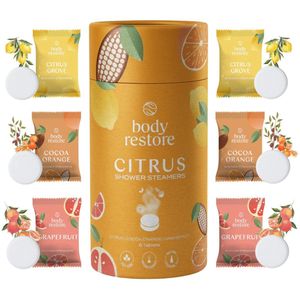 Body Restore Shower Steamers Citrus Mix - Luxe Cadeaupakket (6 stuks) met 3 geuren - Ideaal Cadeau voor Feestdagen, Verjaardagen & Moederdag
