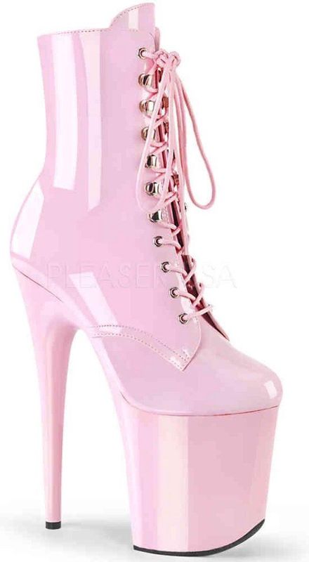 Pleaser - FLAMINGO-1020 - Plateau Laarzen - Roze - Paaldans schoenen