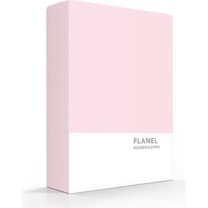 Zavelo Deluxe Flanel kussenslopen Roze - 60 x 70 cm - Set van 2 - Extra Dikke Kwaliteit - Heerlijk Zacht - 100% Katoen