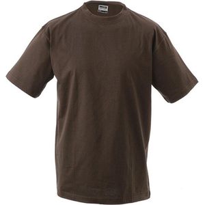 James and Nicholson Unisex Zware Ronde Tee (Bruin)
