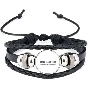 Akyol - beste mama ever armband zwart - Moeder - mother - leuk cadeau voor je moeder