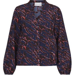 SisterS point Blouse Viaba Ls Sh 18392 Navy/red Dames Maat - XS