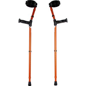Premis - Elleboogkrukken - Ergonomisch handvat - Anti rammel verstelling - Verstelbare hoek - Hoogwaardig materiaal - Eenvoudig verstelbaar - Per paar - Oranje