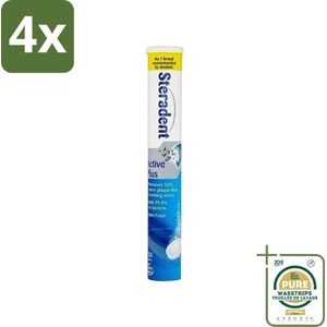 Steradent - Reinigingstabletten - Active Plus - Tegen Tandsteen & Bacteriën - 30 Tabletten - Voordeelverpakking - 4 stuks - Bacteriën doden - Mondhygiëne