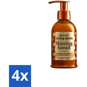 4 x Garnier - Loving Blends Honing Goud - Herstellend Haarserum - Beschadigd & Breekbaar Haar - 115 ml - Haar Serum - Herstellend Serum - Beschadigd Haar - Breekbaar Haar - Honing Serum