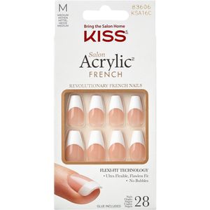 Kiss - Salon Acrylic French-Je T'Aime - Kunstnagels - Medium Lengte - Nude Look - Inclusief Nagellijm en Accessoires