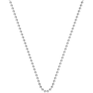 Lucardi Dames Ketting Bol - Echt Zilver - Ketting - Cadeau - 60 cm - Zilverkleurig