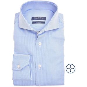 Ledub modern fit overhemd - middenblauw - Strijkvriendelijk - Boordmaat: 39