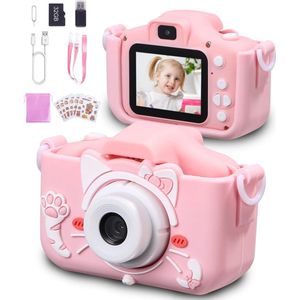 Kindercamera, digitale camera voor kinderen van 3 tot 12 jaar oud, jongens en meisjes, speelgoed met 12 megapixel/dual lenzen/2 inch beeldscherm/1080p HD/32G TF-kaart, verjaardagscadeau voor kinderen