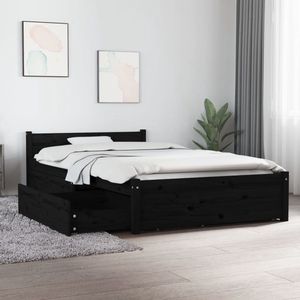 VidaXL Bedframe met Lades Zwart 90x200 cm