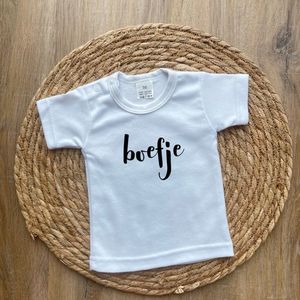 Baby t-shirt - Boefje - Wit - Maat 74 - Baby Boy - Jongen - Cadeau - Dreumes - Babykleding - Korte mouw