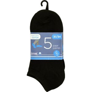 10 PAAR kinderen fitness sokken - katoen - 27/30 - zwart - sneakersokken