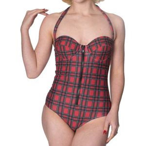 Banned - Wild plains tartan Badpak - Ruitjes - XL - Rood