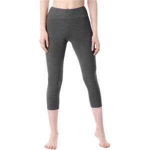 Merry Style MS-MS10-430-LE Dames Capri Leggings - Sport - Vrijetijdsbroek - 3/4 Lengte - Katoen - Sporbroek - Yogabroek - Grijs - XL