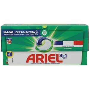 Ariel - 3 in 1 Pods - Waskapsules - 28 Stuks - Oplosbaar - Voor Witte Was