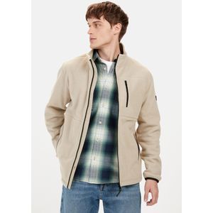 Camel Active - Fleecejack - Camel - Regular Fit - Opstaande Kraag
