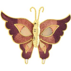 Behave® Broche vlinder roze paars emaille