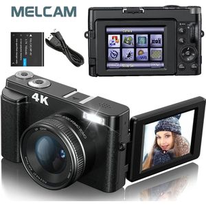 4K Digitale Camera – 48MP Autofocus – 3” Kantelbaar LCD-scherm – 16x Zoom – Incl. Flitser & HDMI – Voor Vloggen, Fotografie & YouTube – Compact Reismodel