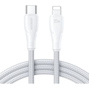 Joyroom Nylon Oplaadkabel 20W - 0.25 Meter - Type-C naar Lightning - Wit