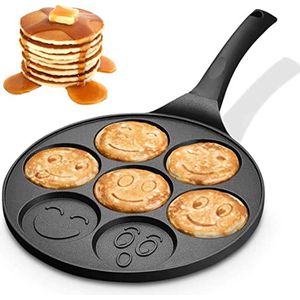 Emoji pancake Pannenkoekenpans-s26cms-s7 Kop - Marmeren Anti Aanbaklaag met Smiley Emojis