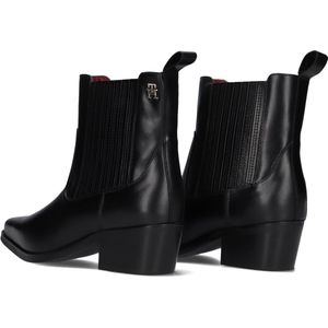 Tommy Hilfiger Th Cowboy Boot Laarzen - Leer - Dames - Zwart - Maat 41