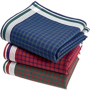 Premium zakdoeken voor heren - 100% katoen, 45x45 cm, 3-delig