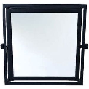 Spiegel  - kantelbare spiegel  - zwart ijzeren frame  -  H30cm
