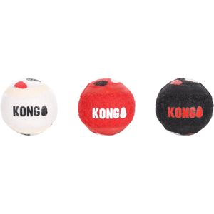 KONG Signature Speelballen XS - steviger dan tennisballen - niet schurend materiaal - speelbal voor honden - 3 stuks