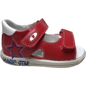 Falcotto velcro blauwe ster lederen sandalen Etesian Rood mt 19