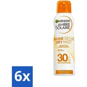 Garnier - Ambre Solaire - Mist Spray - Dry Protect - SPF 30 - 200 ml - Voordeelverpakking - 6 stuks