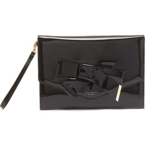 Ted Baker WXG-NIKKEY-Knot Bow Envelope Pouch Dames Tas - Zwart