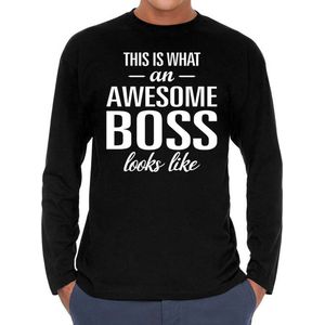 Awesome Boss - geweldige baas cadeau shirt long sleeve zwart heren - beroepen shirts / Vaderdag / verjaardag cadeau XXL