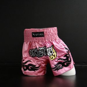 Stiel Muay Thai Short- Broekje - Roze / Goud / Zilver - L