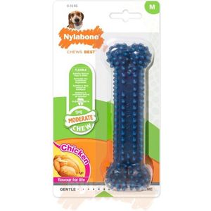 Nylabone Moderate kauwbot met Kipsmaak - Voor een Gezond Gebit van je Hond - XS, S, M, L en XL - Small