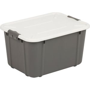 BranQ Velur - Opslagcontainer met deksel 16L - Opberger - Donkergrijs