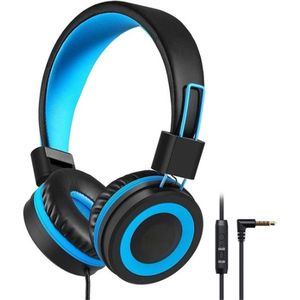 Intelectro Kinderheadset - Veilig, Comfortabel & Meeslepend Geluid voor Jonge Kinderen - Begrensd Volume - Verstelbare Pasvorm - Opvouwbaar Ontwerp - Lichtgewicht en Stijlvol - Blauw/Zwart - Levering Sneller dan Aangegeven!