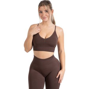 Smilodox Sportbeha voor dames Maria - Solid Scrunch Push Up BH, Gevormde pasvorm, Stevige ondersteuning, Ondoorzichtige bustier, Verstelbare bandjes, V-hals BH zonder beugel, Yoga, Fitness & Dagelijkse kleding, Hoog draagcomfort
