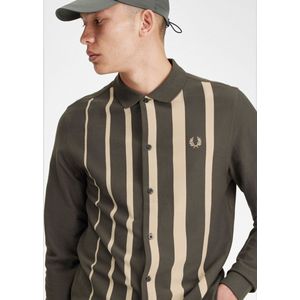 Fred Perry Gradient stripe ls polo shirt - field green