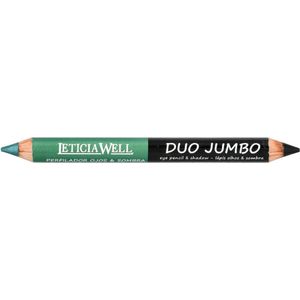 Leticia Well - Duo Jumbo Oogschaduw en Oogpotlood met puntenslijper - Groen/Zwart - Nummer 05 - 1 stuks