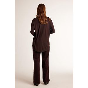 DIDI Dames Loose tee crew 3/4 sleeves Chocolate brown maat 42