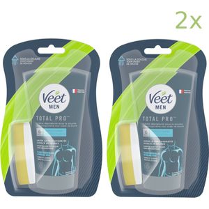 Veet Men - Ontharingscreme - Gevoelige Huid - In Shower - 150ml x2 - Voordeelverpakking