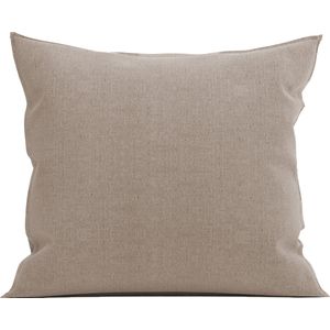 Heckett & Lane Franela flanel kussensloop taupe - 80x80 - premium kwaliteit - donsachtig laagje