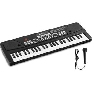 Speelgoed piano kinderen - MAX KD49 kinder piano met 49 toetsen - Ingebouwde ritmes en microfoon - Zwart