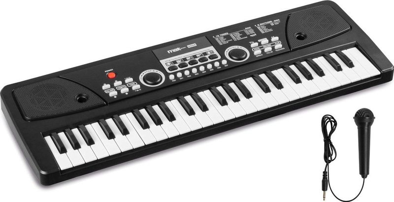 Speelgoed piano kinderen - MAX KD49 kinder piano met 49 toetsen - Ingebouwde ritmes en microfoon - Zwart